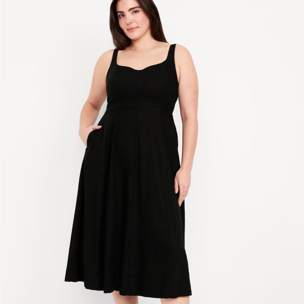 Old Navy Fit & Flare Cotton Midi Dress